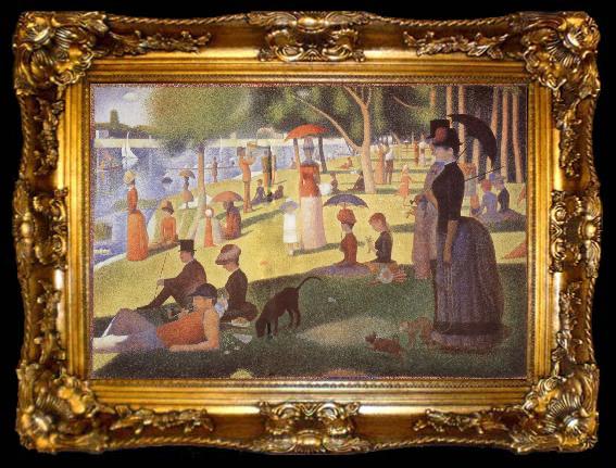 framed  Georges Seurat A Sunday Afternoon at the lle de la Grande Jatte, ta009-2